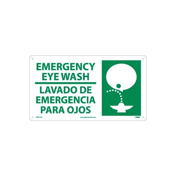 Bilingual Plastic Sign - Emergency Eye Wash